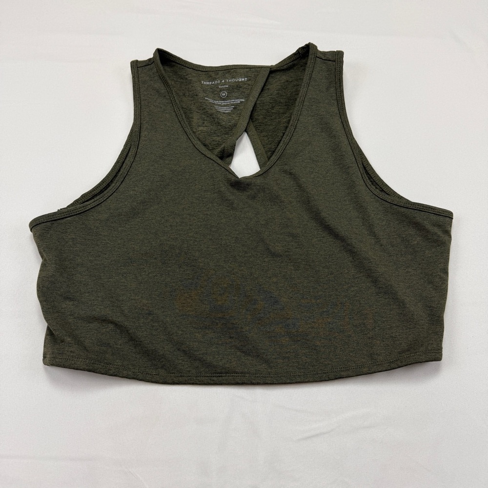 Threads 4 Thought Dark Green Crop Top